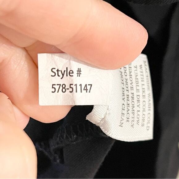 Bobi LA Button Front Collared Tee Long Sleeve Shirt Women size S Black - Picture 8 of 10